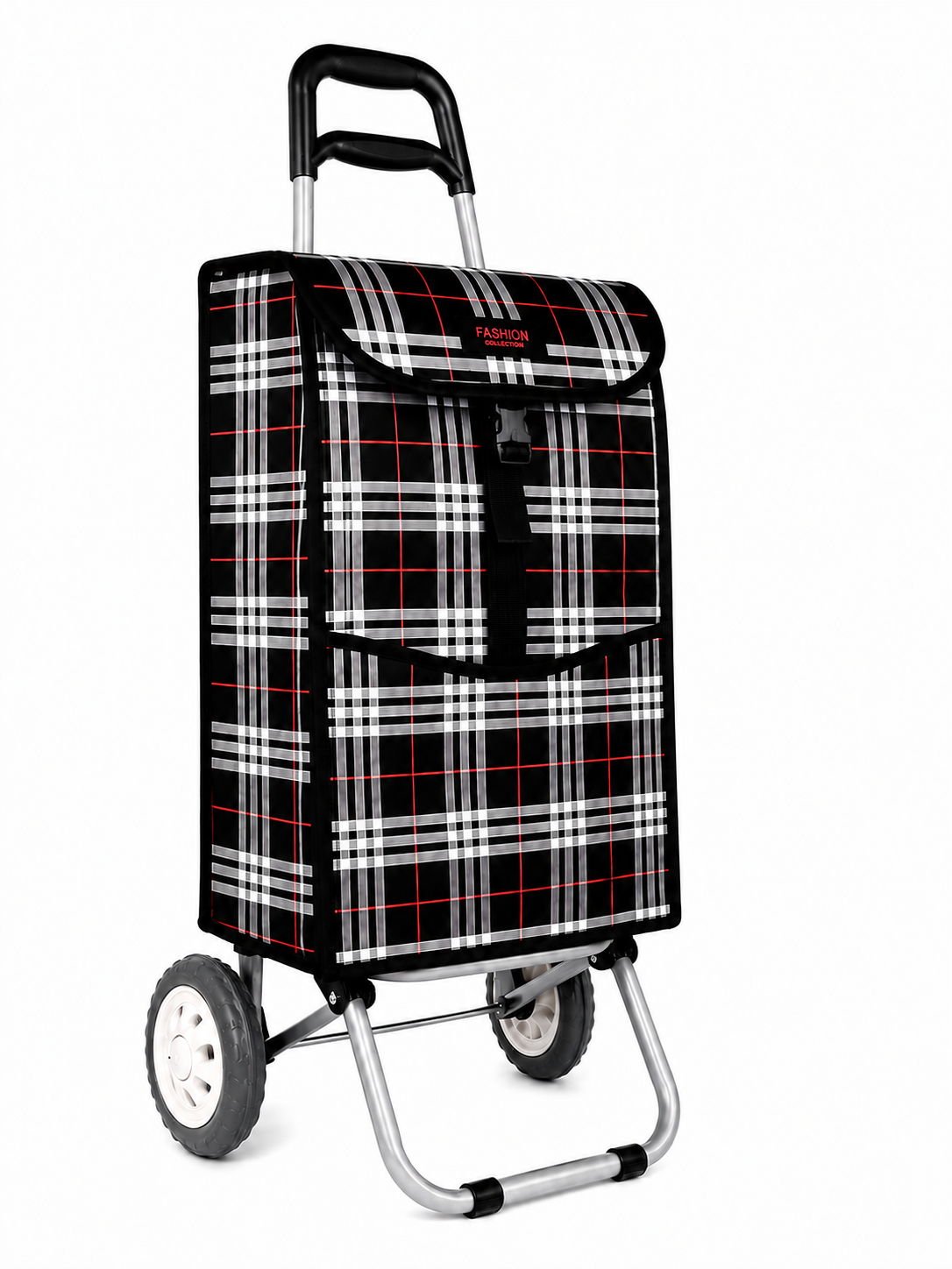 (image for) 6961/W Black Stripes Lorenz 2 Wheel Shopping Trolley